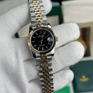 Rolex Datejust 31 mm Gold Gümüş Siyah Kadran Jubile Kordon