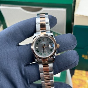 Rolex Datejust 31 mm Wimbledon Rose Gümüş
