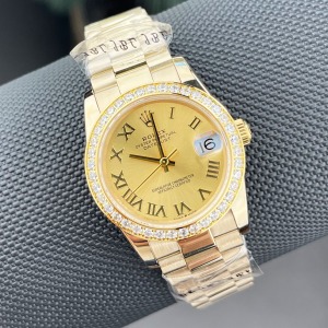 Rolex Datejust 31mm Gold Kasa Sarı Kadran Taşlı Bezel