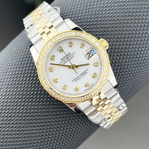  Rolex Datejust 31mm Gold Gümüş Taşlı Bezel Taşlı Sedef Kadran