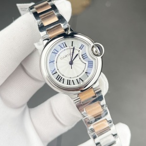 Cartier Ballon Blue 33 Mm Rose Gümüş