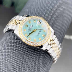  Rolex Datejust 31mm Two Tone Su Yeşili Taşlı Bezel Ve Kadran Jubile Kordon