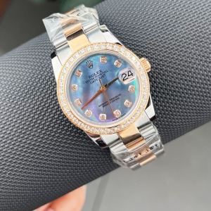 Rolex Datejust 31mm Two Tone Su Yeşili Taşlı Kadran Ve Bezel  Oyster Kordon