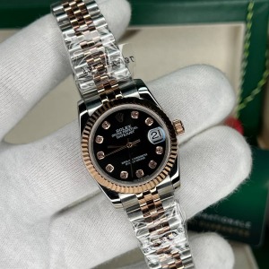 Rolex Datejust 31 mm Two Tone Siyah Taşlı Kadran Jubile Kordon