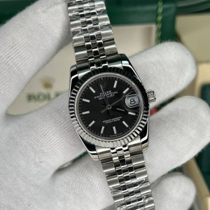 Rolex Datejust 31mm Gümüş Kasa Siyah Kadran Jubile Kordon