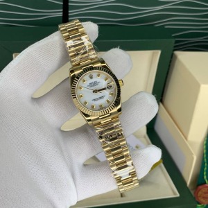 Rolex Datejust 31mm Gold Kasa Beyaz Sedef Taşlı Kadran