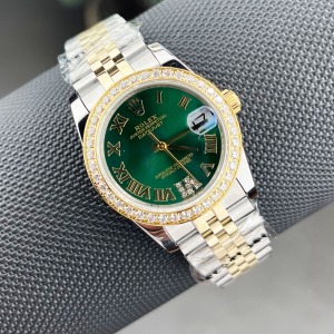 Rolex Datejust 31mm Two Tone Yeşil Kadran Taşlı Bezel Jubile Kordon