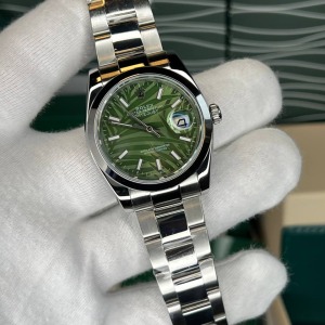 Rolex Datejust 36 Mm Gümüş Kasa Desenli Yeşil Kadran Oyster Kordon