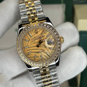  Rolex Datejust 36 Mm Two Tone Sarı Taşlı Bezel Taşlı Kadran Jubile Kordon