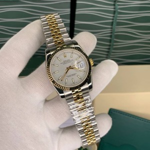 Rolex Dayjust 36 Mm Gold Gümüş Kasa Gri Kadran Jubile Kordon