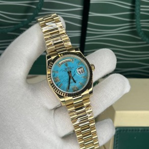 Rolex Daydate 36 Mm Gold Kasa Su Yeşil Desenli Kadran