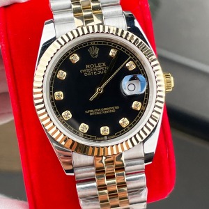 Rolex Datejust 41 126333g Siyah Taşlı Jubile Kordon Replika