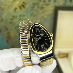  Bvlgari Serpenti Two Tone Siyah Kadran Tek Sarma	