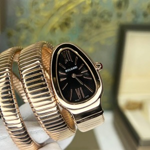  Bvlgari Serpenti Rose Kasa Siyah Kadran Üc Sarma	