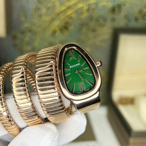  Bvlgari Serpenti Rose Kasa Yeşil Kadran Üc Sarma	