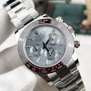 Rolex Daytona Platinum Buz Mavisi Baget Taşlı Super Clone 