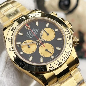 Rolex Cosmograph Daytona Gold Kasa Siyah Sarı Kadran Super Clone 