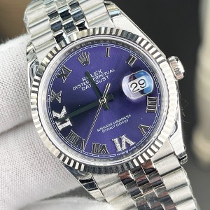 Rolex DateJust 36 Mm Gümüş Kasa Lavivert Roma Rakamlı Jubile Kordon 