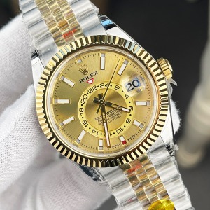 Rolex SKY Dweller Two Tone Sarı Kadran Super Clone ETA
