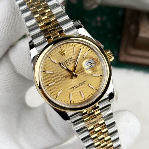 Rolex DateJust 36 Mm Two Tone Sarı Desenli Kadran Jubile Kordon