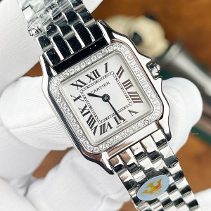 Cartier Panter Gümüs Kasa Taşlı Bezel 33 mm