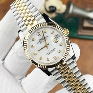  Rolex Datejust 31mm Gold Gümüş Sedef Beyaz Taşlı Kadran Jubikle Kordon