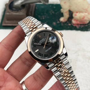 Rolex Datejust Two Tone Düz Bezel Wimbledon Super Clone 