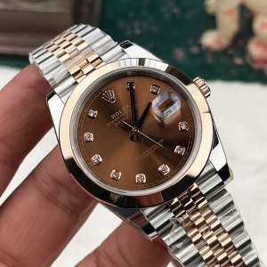 Rolex Datejust Two Tone Kahve Kadran Super Clone 