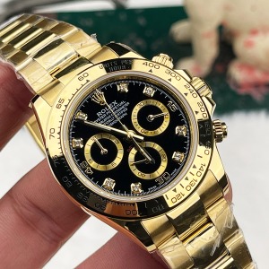  Rolex Cosmograph Daytona Gold Kasa Siyah Taşlı Kadran Super Clone	