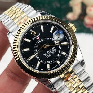  Rolex SKY Dweller Two Tone Siyah Kadran Super Clone ETA	