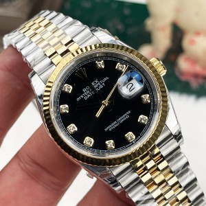 Rolex Datejust 36 Mm Two Tone Siyah Taşlı Kadran Jubile Kordon 