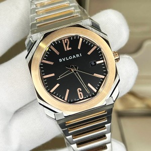 Bulgari Octo Roma 102854 OC41BSPGD Gold Gümüş Siyah Kadran Replika